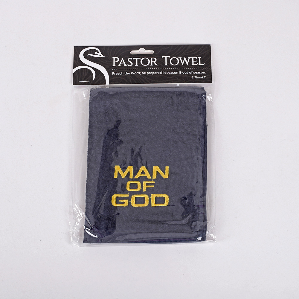 Pastor Towel - Man Of God - Black - Cotton - Image 4