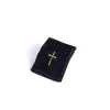 Black Cotton pastor towel with embroidered gold cross