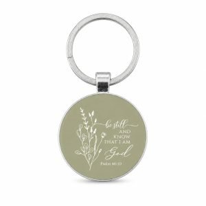 Be Still and Know Keychain – Psalm 46:10 Floral Pendant – Pack of 3