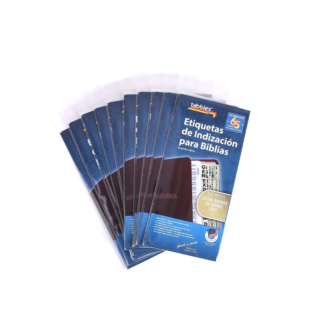 Bible Index Tabs Spanish Large Print Gold Tabbies Pack of 10 - Image 4
