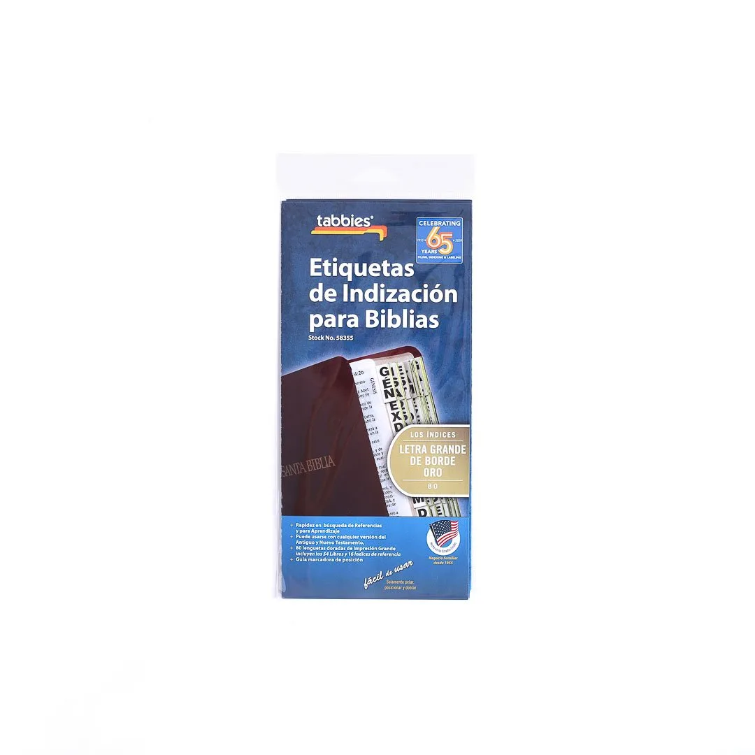 Bible Index Tabs Spanish Large Print Gold Tabbies Pack of 10 - Image 3