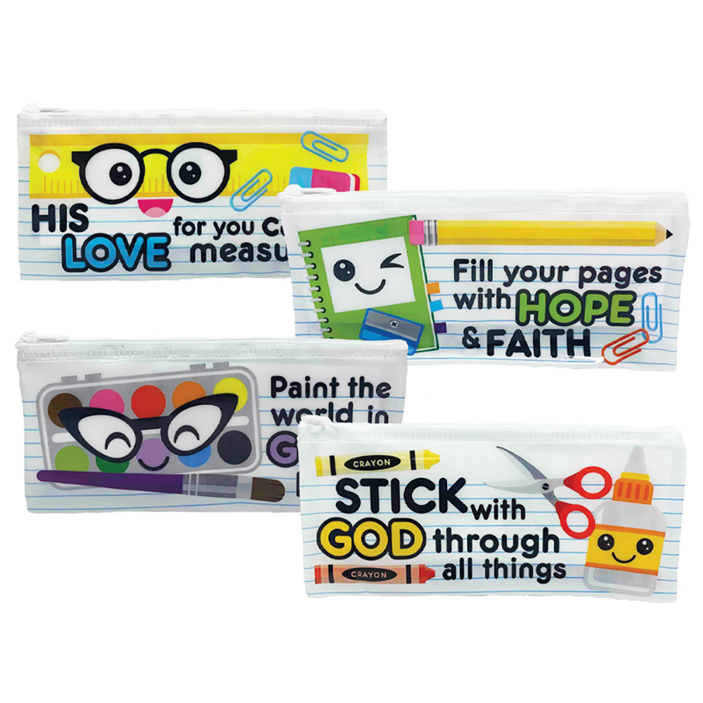 Pencil Cases - Assorted Wording - Pack 12 - Image 2