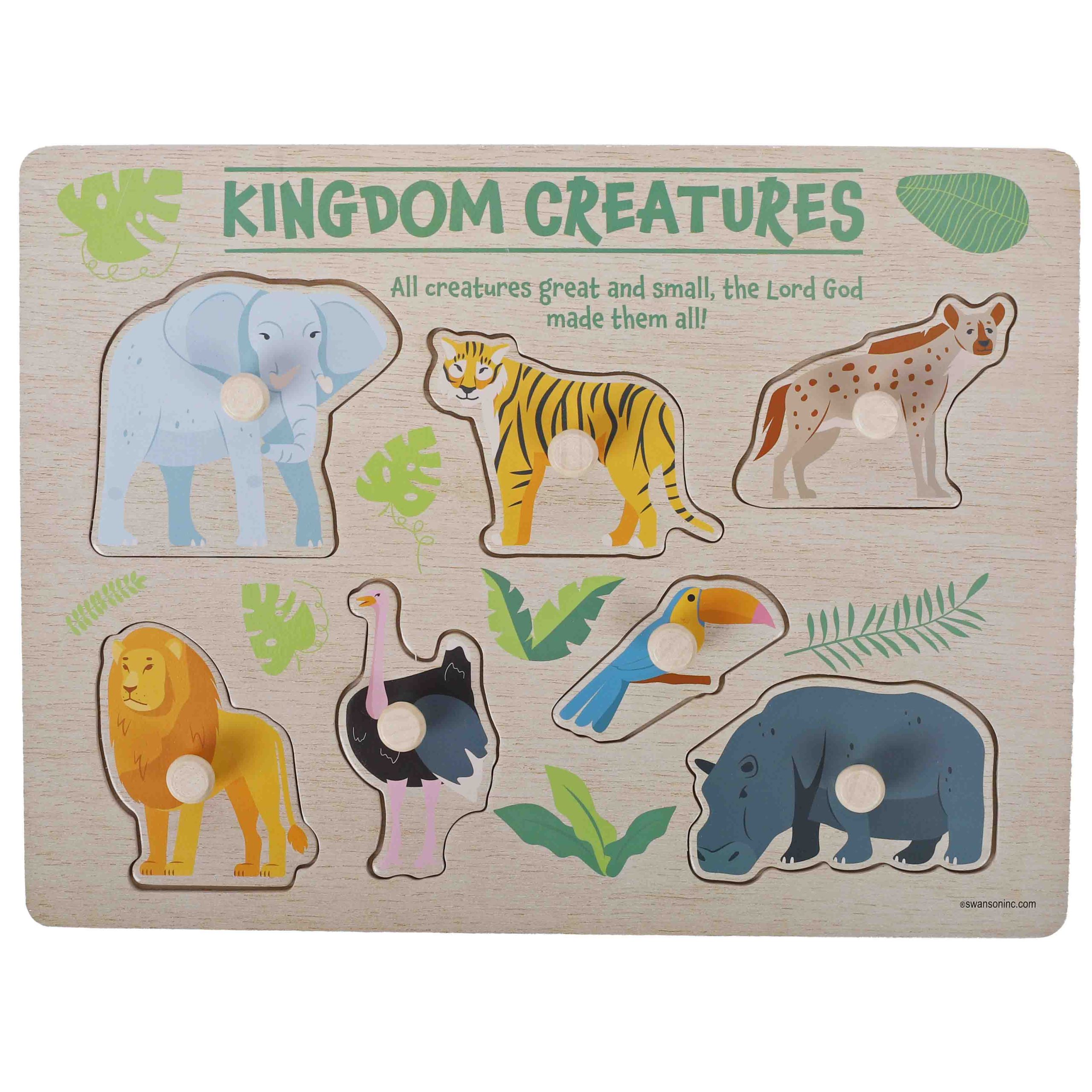Wooden Puzzle with Pegs - Kingdom Creatures - Image 4