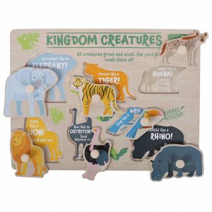 Wooden Puzzle with Pegs – Kingdom Creatures