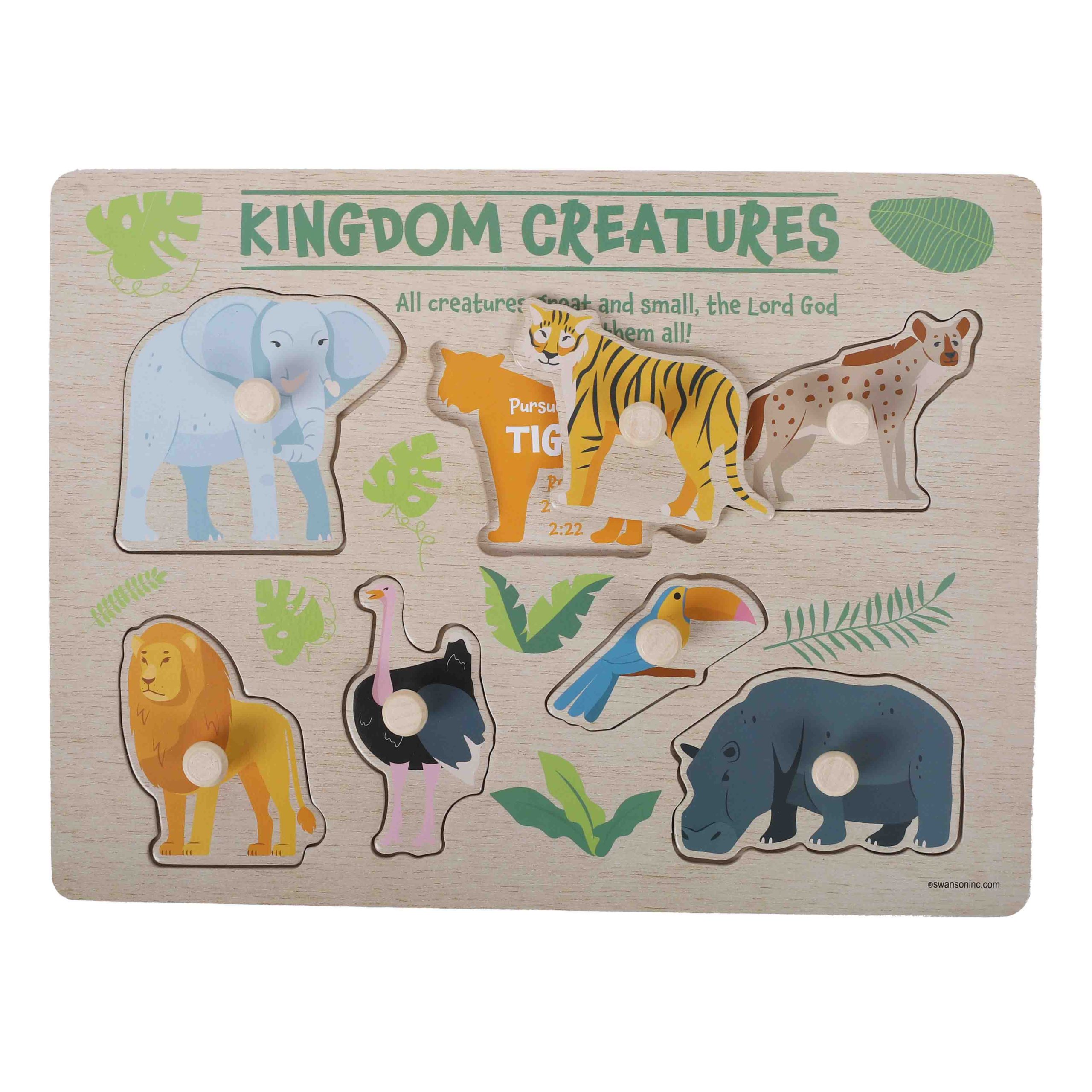 Wooden Puzzle with Pegs - Kingdom Creatures - Image 3