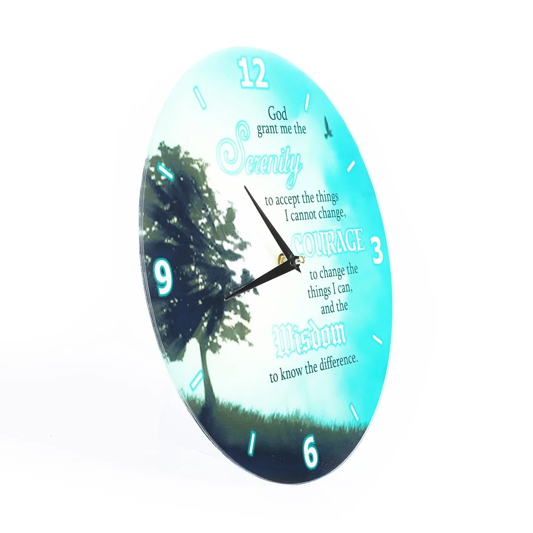 Glass Wall Clock Serenity Prayer- Swanson Christian Products