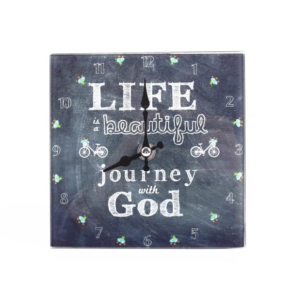 Glass Table Top Clock - Beautiful Journey | Swanson Christian Products