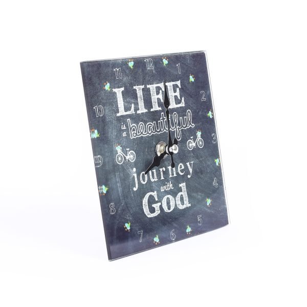 Glass Table Top Clock - Beautiful Journey | Swanson Christian Products