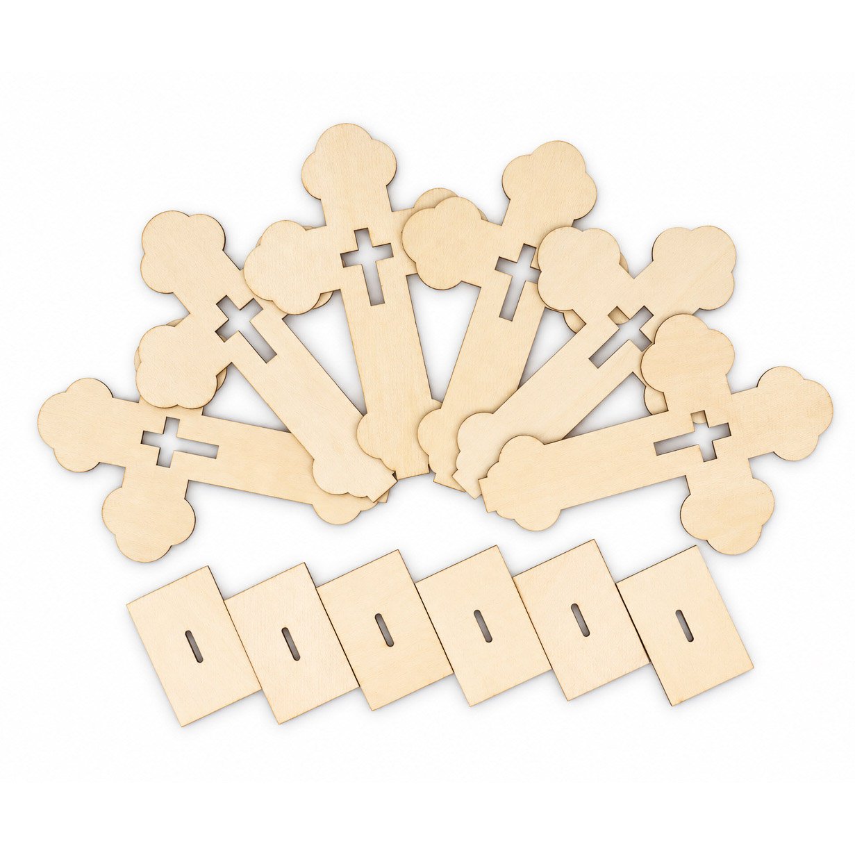 Rounded Wood Craft Cross with Stand - Pack of 6 - Image 2