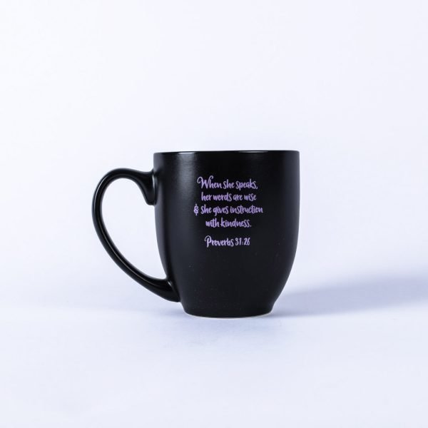 matte black coffee mug with a beautiful soft purple interior - Swanson Christian Products
