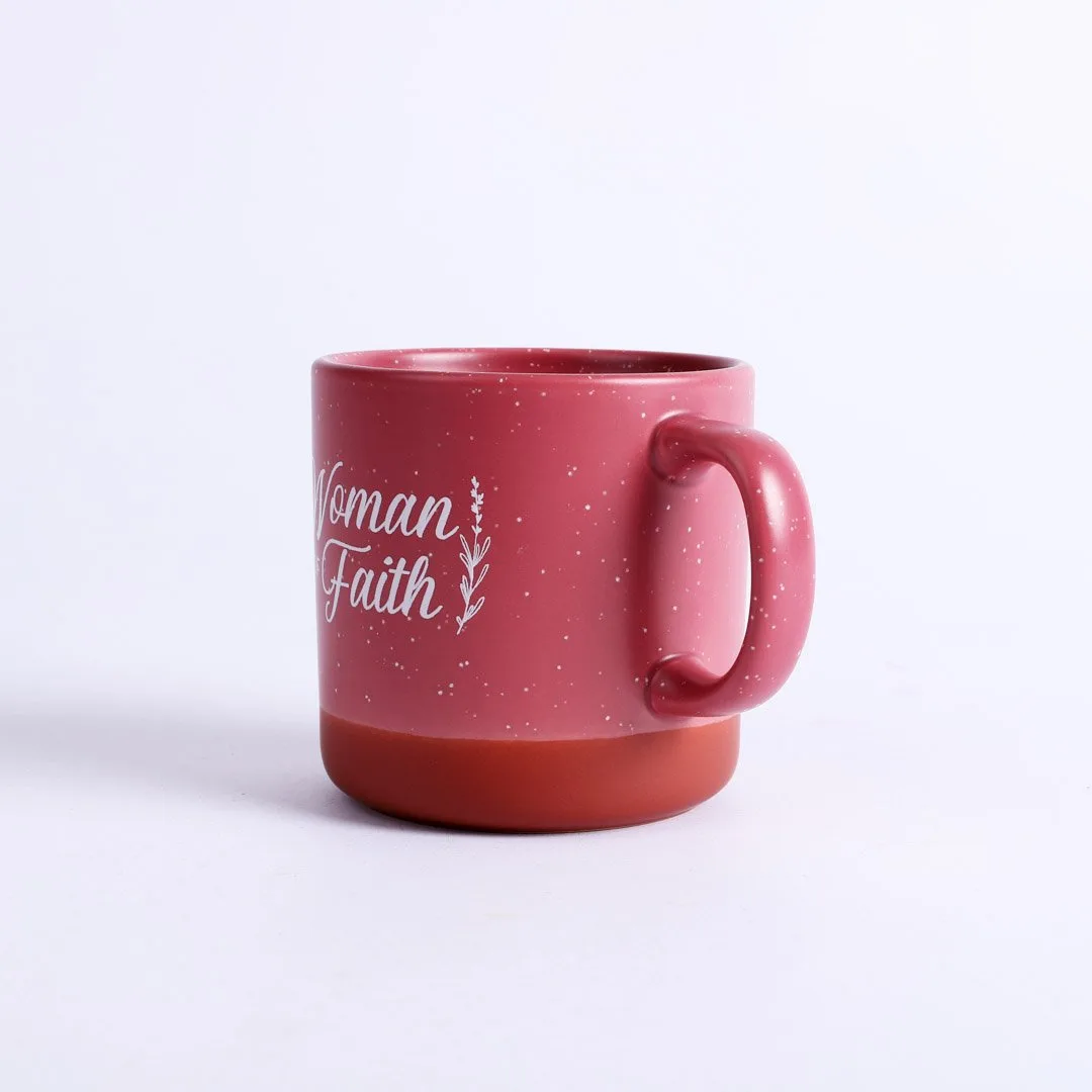 Mug Woman Of Faith 13 oz deep rose- Swanson Christian Products