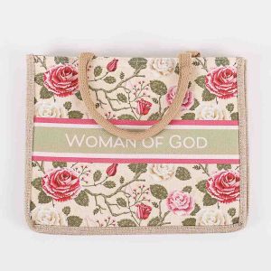 Woven Canvas Tote – Woman of God – Floral