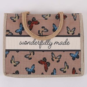 Woven Canvas Tote – Wonderfully Made – Butterflies