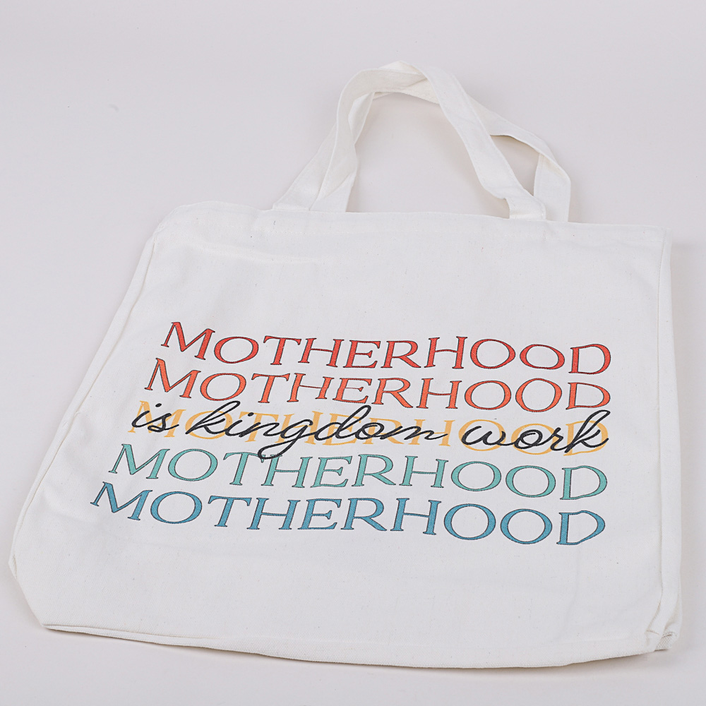 Classic Cotton Tote - Motherhood is Kingdom Work - Image 3