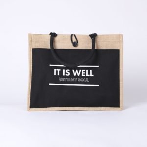 Jute Tote Bag – It Is Well – 17×13.5×6