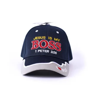 Hat – Navy – Jesus Is My Boss