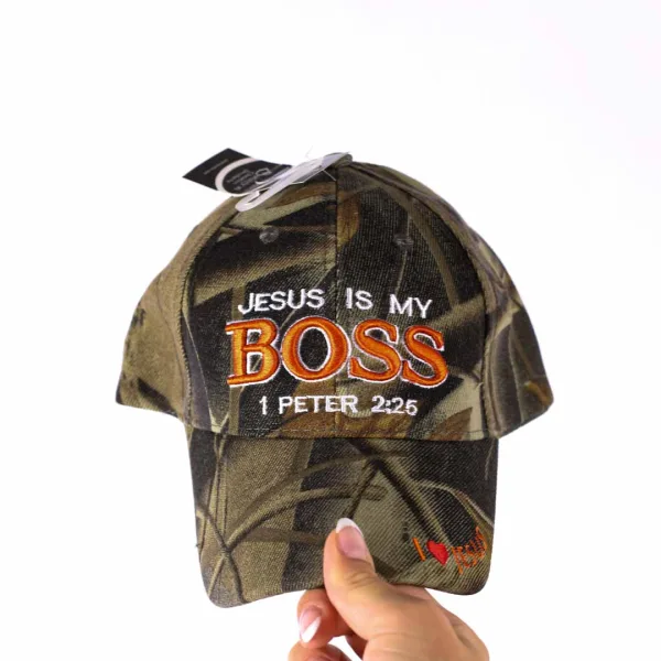 Hat - Camo - Jesus Is My Boss - Swanson Christian Products