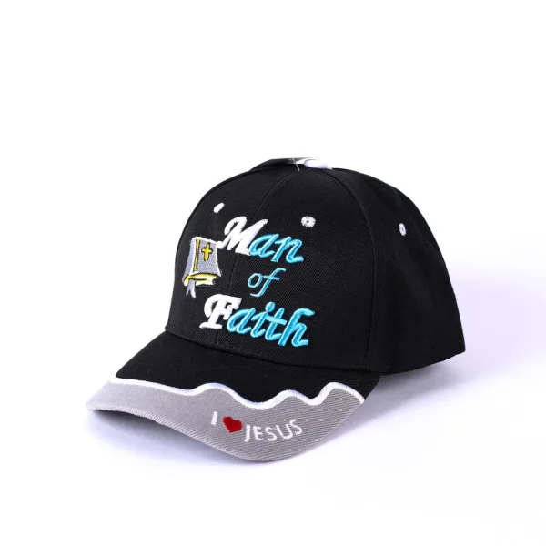 Hat - Black - Man of Faith -Swanson Christian Products