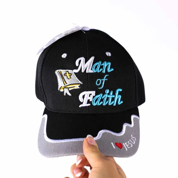 Hat - Black - Man of Faith -Swanson Christian Products