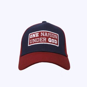 Hat – Navy/Burgundy – One Nation Under God – Mesh Back