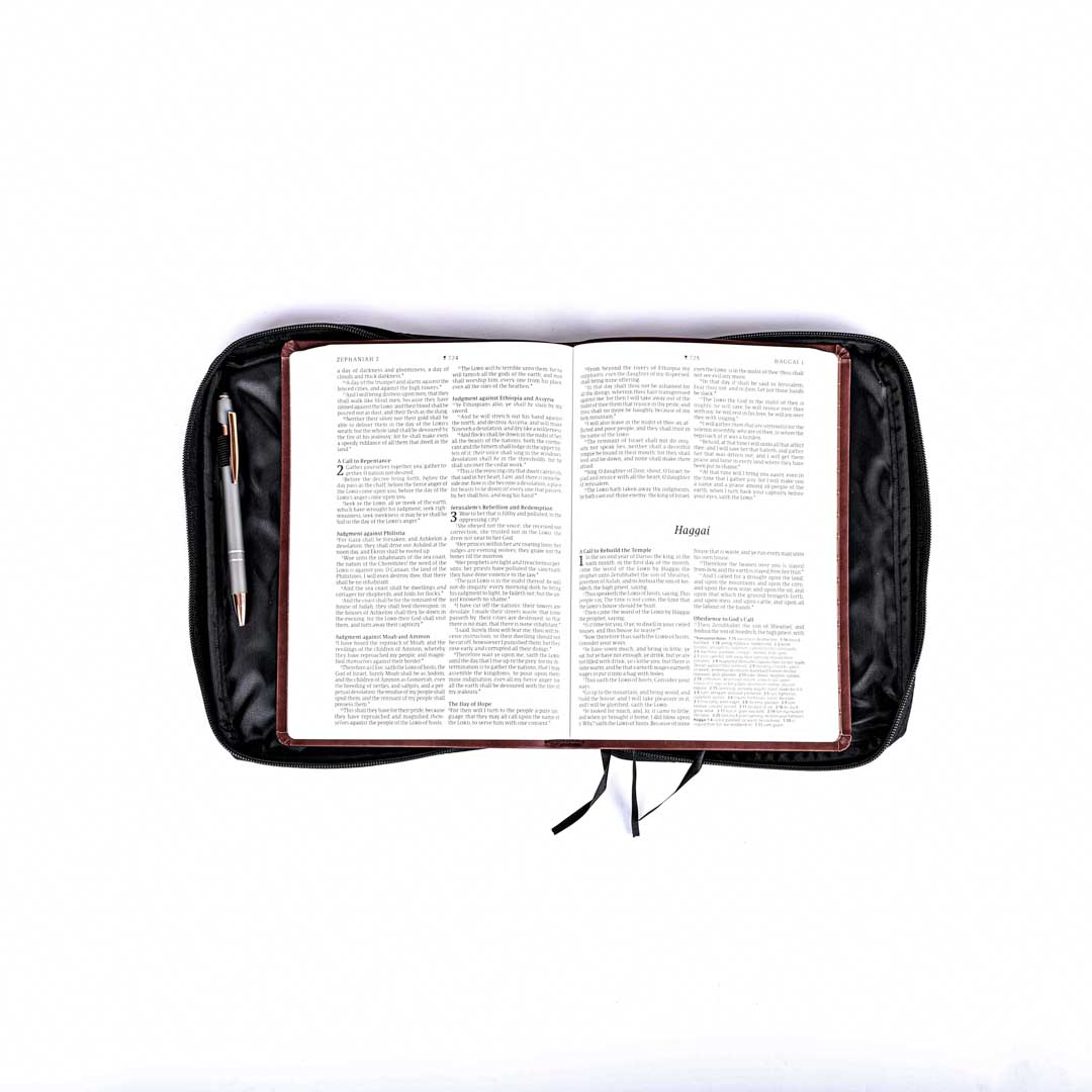 Bible Cover Microfiber Floral with 6 Photo L- Swanson Christian Products