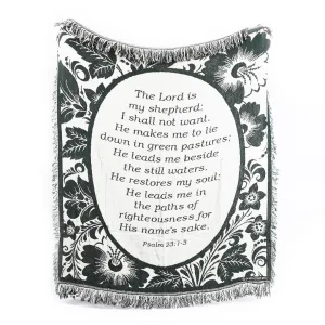 Lord Is My Shepherd Throw  – Green – 50″ X 60″