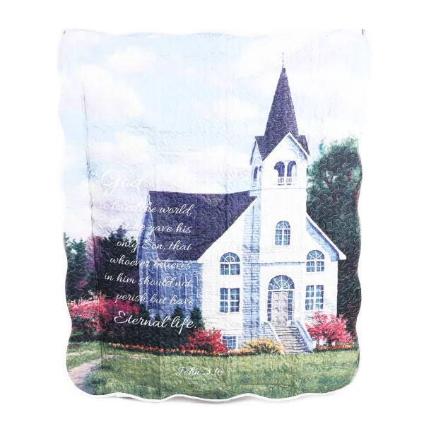 Quilted Throw- John 3:16 bible verse- Swanson Christian Products
