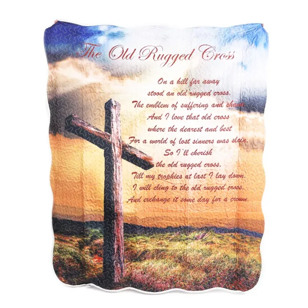 Quilted Throw - Old Rugged Cross | Swanson Christian Products