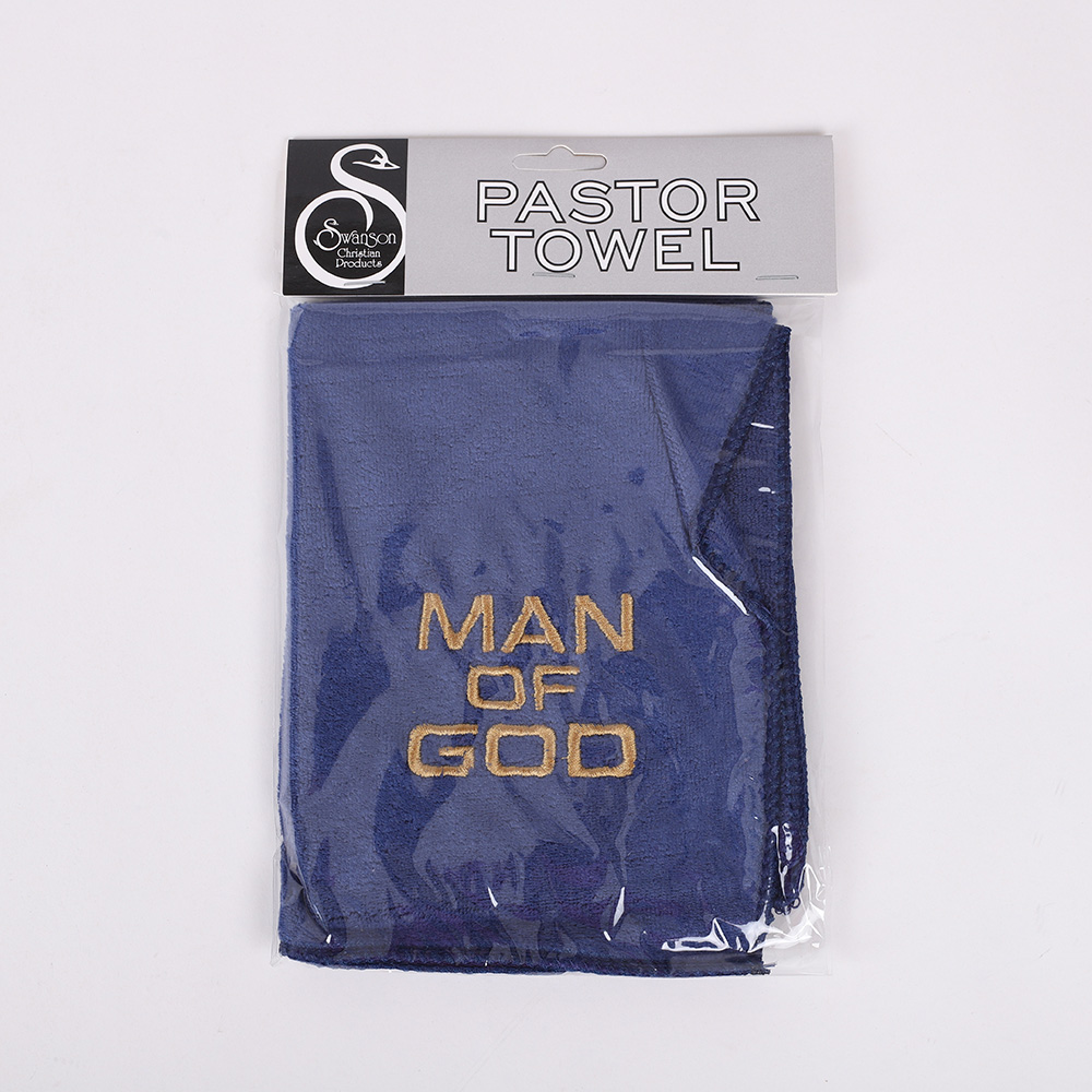 Pastor Towel - Man Of God - Navy - Microfiber - Image 5