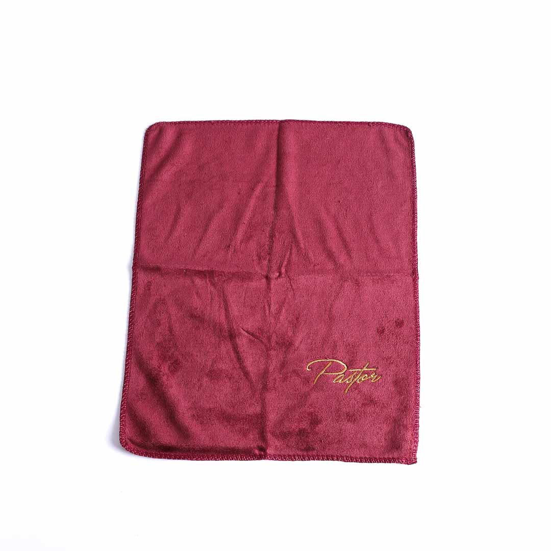 Pastor Towel - cross- Bishop Burgundy Microfiber- maroon- Swanson Christian Products