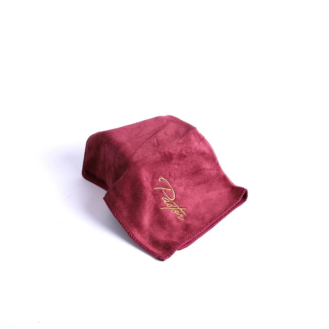 Pastor Towel - cross- Bishop Burgundy Microfiber- maroon- Swanson Christian Products