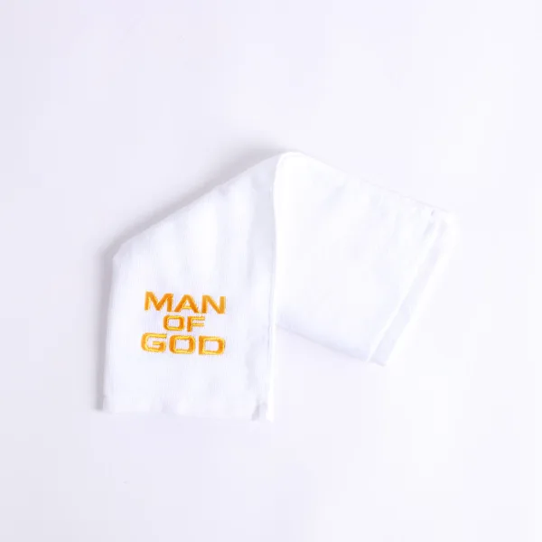 Pastor Towel - Man Of God - White Cotton- Swanson Christian Products