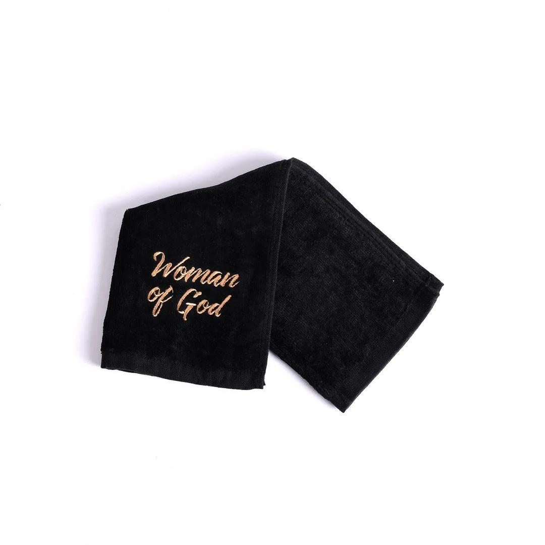 Pastor Towel - Woman Of God - Black - Cotton - Image 2