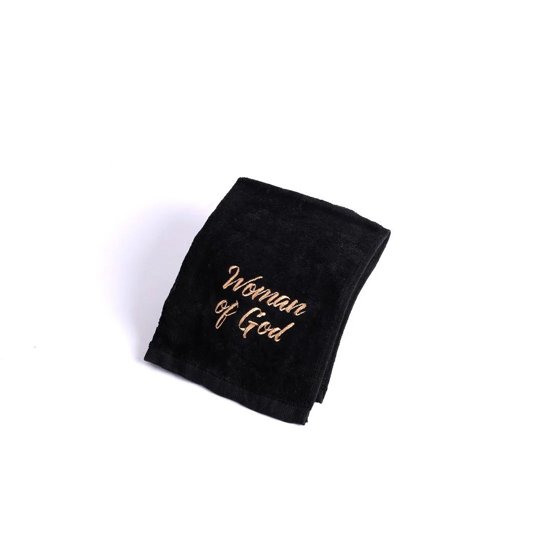 Pastor Towel - Woman Of God - Black - Cotton