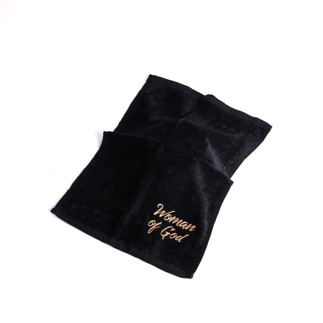 Pastor Towel - Woman Of God - Black - Cotton - Image 3