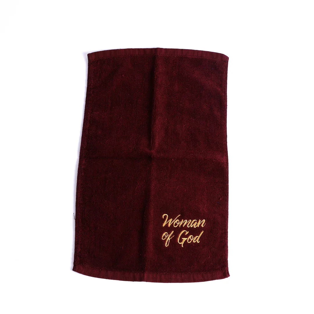 Pastor Towel Woman Of God Burgundy Cotton- Swanson Christian Products