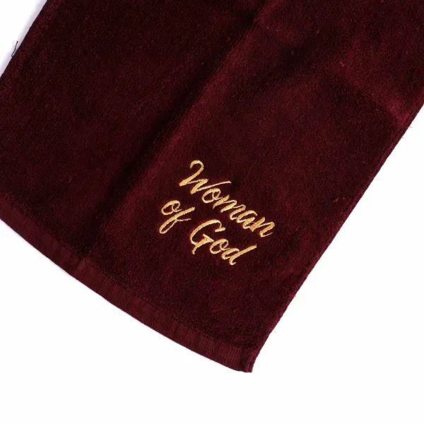 Pastor Towel Woman Of God Burgundy Cotton- Swanson Christian Products