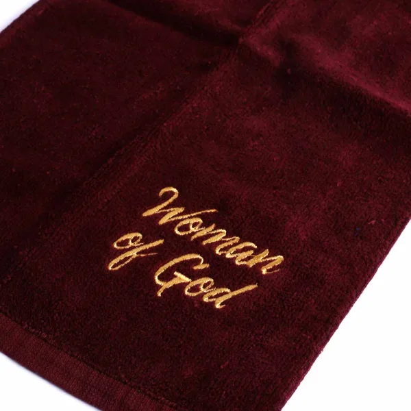 Pastor Towel Woman Of God Burgundy Cotton- Swanson Christian Products