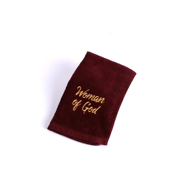 Pastor Towel Woman Of God Burgundy Cotton- Swanson Christian Products