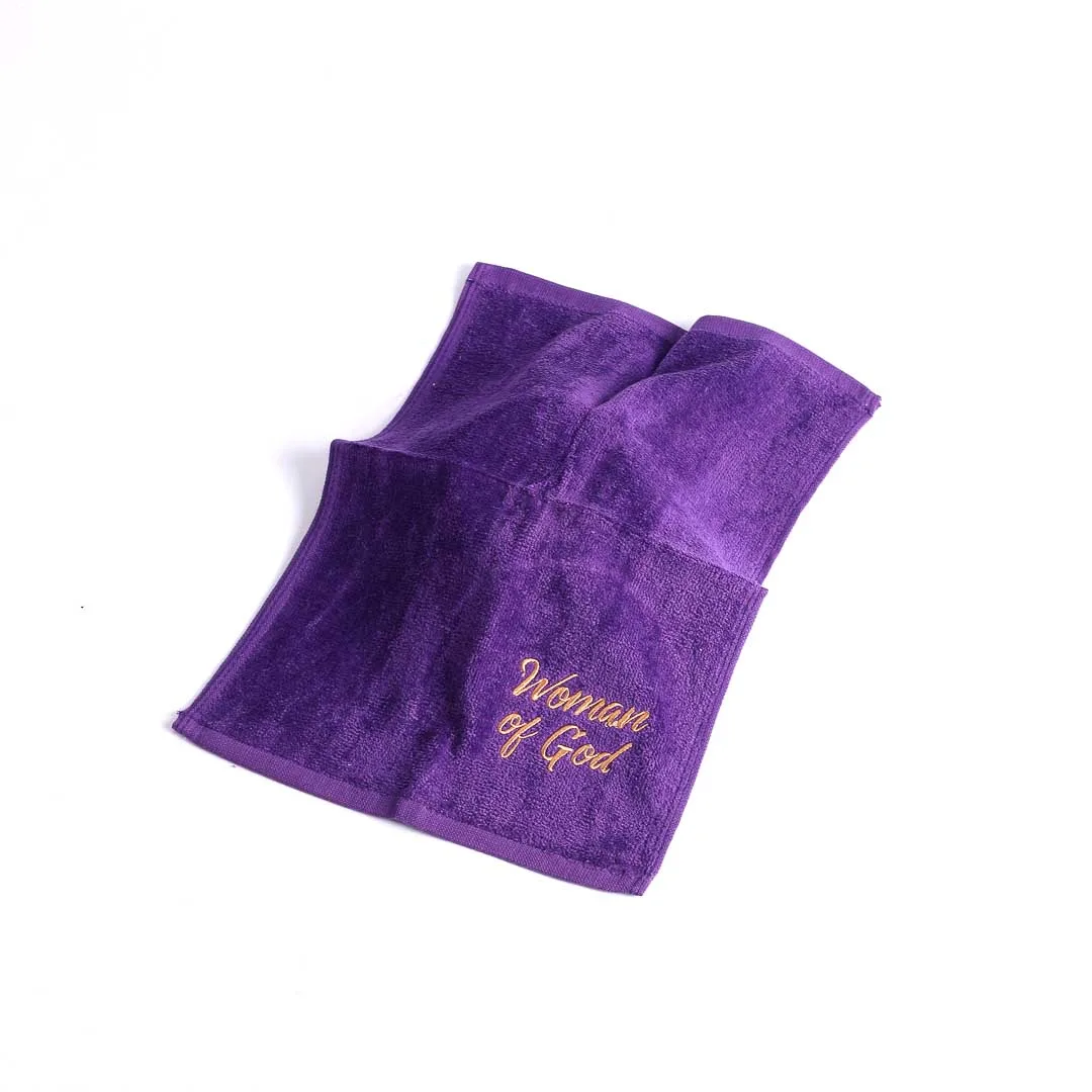 Pastor Towel - Woman Of God - Purple - Cotton - Image 2