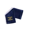 navy cotton pastor towel with "man of God" written on it