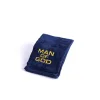 navy cotton pastor towel with "man of God" written on it