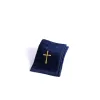navy cotton pastor towel with cross symbol design