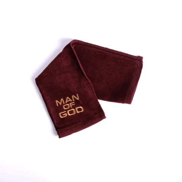 burgundy cotton pastor towel with "man of God"written on it