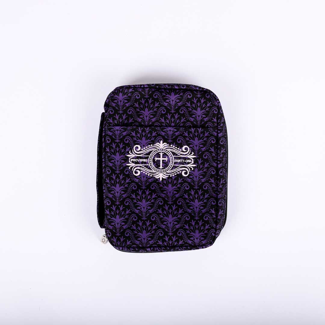 Bible Cover - Canvas Proverbs 31 Cross - M | Swanson Christian Products