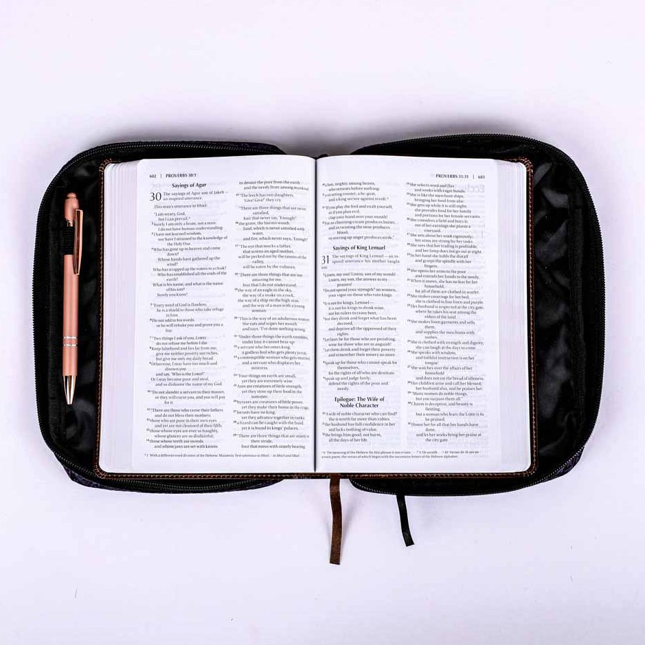 Bible Cover - Canvas Proverbs 31 Cross - L | Swanson Christian Products