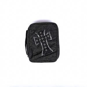 Bible Cover Cross W/ Grommet Black – Medium