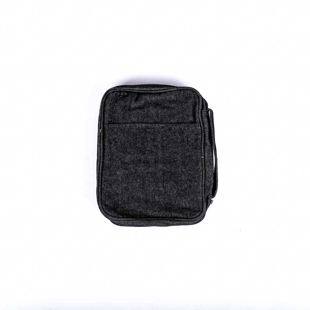 Bible Cover Canvas W/ Grommets Black M- Swanson Christian Products