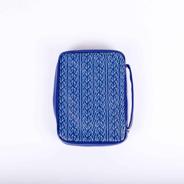 Bible Cover Imitation Leather Multiple Fish- Blue- Swanson Christian Products