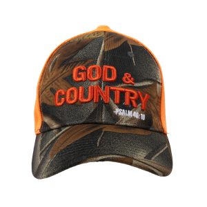 Hat – Camo & Orange – God & Country